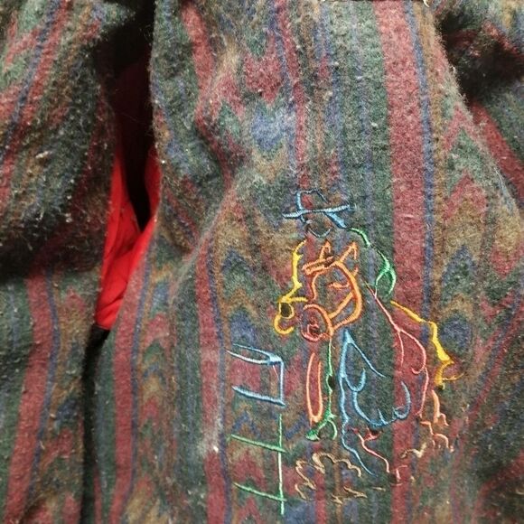 Vintage 90s Saddle King Barrel Racing Rodeo Embroidered Jean Trucker Jacket - Picture 9 of 10